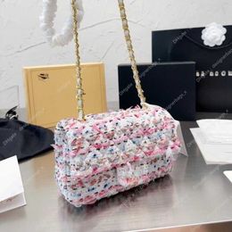 Bag wallets designers woman Woollen Square Fragrant 22ss Leisure Woven Cfmini Fat Fashion Chain Style Small Crossbody Women's