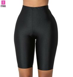 Women High Waist shaping Yoga Shorts Forescence Green Pink Black Shiny Skinny Leggings Workout Sport Gym Fitness8485073