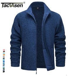 Men's Jackets TACVASEN Lightweight Full Zip Fleece Jackets Mens Spring Casual Jacket Outdoor Sportswear With Pockets Stand Collar Outwear Tops 231030