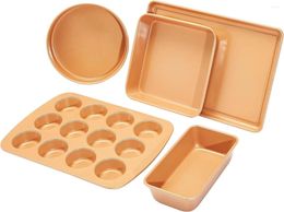 Pans Ceramic Nonstick Pots And Cookware Set 10-Piece Set- Copper Colour