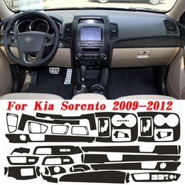 Para Kia Sorento 2009-2012 Panel de Control Central Interior manija de puerta pegatinas de fibra de carbono calcomanías accesorios de estilo de coche