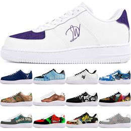 DIY shoes winter green lovely autumn mens Leisure shoes one for men women platform casual sneakers Classic White Black cartoon graffiti trainers sports 19759