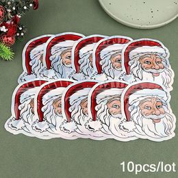 Christmas Decorations 10Pcs Merry Candy Bags Santa Claus Cookie Gift Packing Self-Adhesive Plastic Bag For Xmas Year Favor