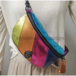 Cross Body 2023 Rainbow Stripe Brand Bag Unisex Fashion Design Waistpack Head Leader Soulder Bag Women's Mini Messenger Walletstylishhandbagsstore