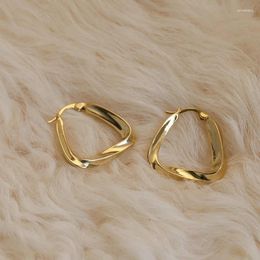 Hoop Earrings Korean Style Gold Color Geometric U-Shape For Women Punk Hip-Hop Metal Round Circle Party Jewelry 2023