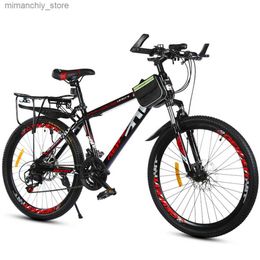 Bikes 20/22/24/26 Inches Mountain Bike 21 Variable Speed Bicycle Thick Wear-Resistant Tires Non-Slip Grip Sealed Center Shaft Q231030