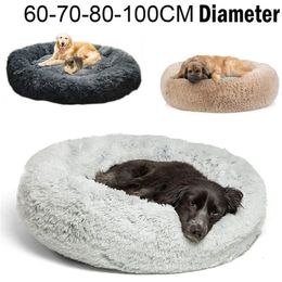 kennels pens Super Soft Dog Bed Plush Cat Mat Dog Beds For Large Dogs Bed Labradors House Round Cushion Pet Product Accessories 231030