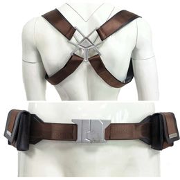 Adults Man Superhero Captain Steve Rogers Cosplay Costume Accessories Battle Armor Shoulder Harness Metal Belt with Bags