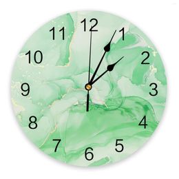 Wall Clocks Marble Simple Pure Diagonal Colour Gold Edge Green Clock Food Cafe Restaurant Decoration Round Home