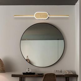 Wall Lamps American Simple Copper Bathroom Dressing Table Mirror Front Lamp Nordic Brass Bedroom