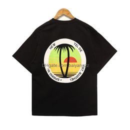 Mens T-Shirts American Vintage Ruude Sunset Coconut Tree T-Shirt Summer Short Sleeve Teen Boy Half Drop Delivery Apparel Clothing Tee Dhkyn