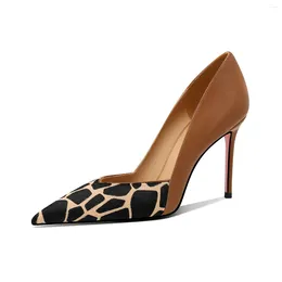 Dress Shoes 2023 Spring And Autumn French Sexy Temperament Leopard Print High Heels Women's Thin Heel Pointed