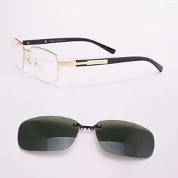 Sunglasses Frames Glasses For Men Stainless Steel Eyeglasses Optical Spectacles Magnetic Polarised Clip Gold UV400 Goggles