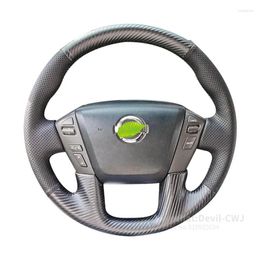 Steering Wheel Covers High-grade Suede Leather Carbon Fible Cover For Infiniti QX56 QX80 220 Hand-sewn Car Interior Accessories Parts