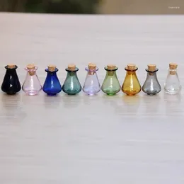 Bottles 5-50pcs Mini Diamond Shape Glass Vase Empty Jars Wishing Bottle Perume Storage Vials DIY Pendant Cork Stopper Home Decor