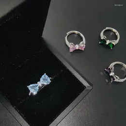Cluster Rings Modern Fashion Women Ring Trend Mini Fresh Bow Crystal Zircon Engagement Design For Wedding Jewellery Gift