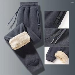 Men's Pants Mens Winter Warm Thickened Fleece Track Sherpa Lined Sweatpants Jogger Gym Trousers Casual Drawstring Male Long Pant