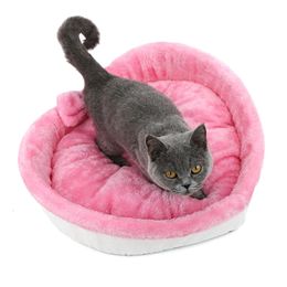 kennels pens Heart-shaped Pet Dog Cat Bed Winter Warm Soft Kitty Puppy Sleeping Beds For Cats Dogs Kennel Pet Nest Cat Accessories Puppy Pad 231030