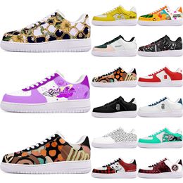 DIY shoes winter black lovely autumn mens Leisure shoes one for men women platform casual sneakers Classic cartoon graffiti trainers comfortable sports 86514