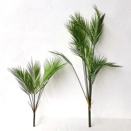 Christmas Decorations 1pcs Large Artificial Palm Tree Tropical Plants Branch Plastic Fake Leaves Green Monstera Christmas Home Garden Room Decor 231027
