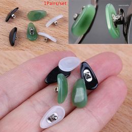 Sunglasses Frames 1 Pair Anti-slip Jade Nose Pads Stick On Screw-in Pad For Eyeglasses Glasses Accessories