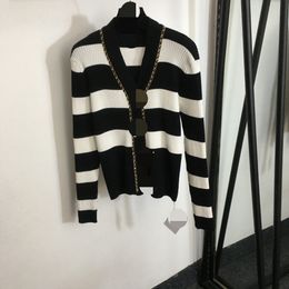 1026 2023 Runway Autumn Brand SAme Style Sweater Black Long Sleeve V Neck Cardigan Clothes High Quality Womens 20238277