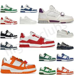 Luxury Trainer Sneaker Shoes Fashion Leather Lace Up Platform Sole Sneakers laect White Black mens Running Shoes basketball shoe velvet suede