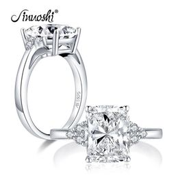 AINUOSHI Classic 925 Sterling Silver 4 0 Carat Cushion Cut Engagement Ring Simulated Diamond Wedding Silver Ring Jewelry Gifts Y20288N