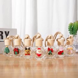 Manufacturers wholesale 10ML 7 styles of Christmas car pendant aromatherapy bottle car pendant Christmas gift