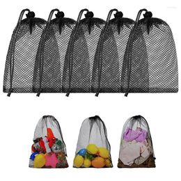 Storage Bags 2pcs Polyester Drawstring Mesh Bag Packaging For Home And Outside Organiser Pouch Garden