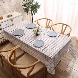 Table Cloth Square Tablecloth Easy To Clean Household Decoration Small Fresh Waterproof Kitchen Ins Grid Oil Proof