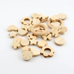 Beads Variety Natural Wooden Unfinished Spacer Accessories For Baby Pacifier Clip Bracelet Necklace DIY Crafts Jewelry Making