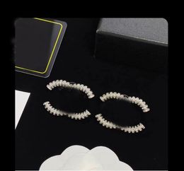 Luxury Diamond Earrings Designer Gold Stud Woman Letter Earring Exquisite Simple Lady Jewellery Wedding Party Accessories