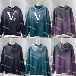 Luxury Casual Mens Hoodies Round Neck Loose Sweatshirts Hip Hop Retro Hoody Letter Printed Sweaters