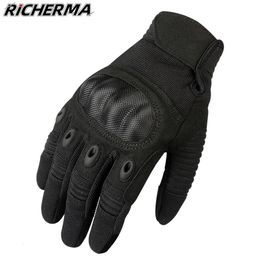 Cycling Gloves Summer Motorcycle Men Hard Knuckles Touch Screen Full Finger Glove Tactical Military Dirt Bike Protective 231031