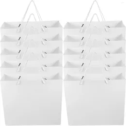 Gift Wrap 10pcs White Bag With Handle Reusable Shopping Bags Empty Party Supplies