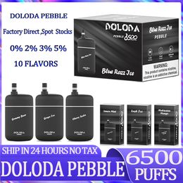 Original Doloda Pebble 6500 Puff 6500 puffs Disposable E-cigarette Features 13ml Vape 0/2/3/5% 500mAh Integrated Battery Associated 10 Flavours Available pen