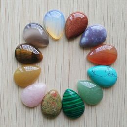 12pcslot Whole 25x18x6mm assorted natural stone teardrop CAB CABOCHON beads for DIY Jewellery accessories 200930325r