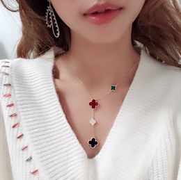 High quality Van-Clef & Arpes designer Heart necklace set round digital original fashion classic female Jewellery gift with box