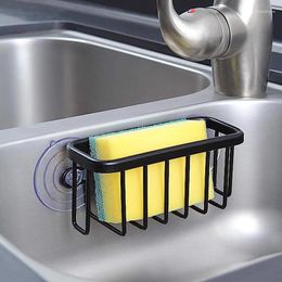 Kitchen Storage Sink Suction Holder Drain Rack Waste Garbage Basket Hanging For Sponges Scrubbers Soap Bathroom With Cups