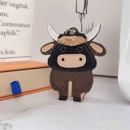 Fashion PU Leather OX Cattle Cow Designer Keychain Key Ring for Men Car Keyring Holder Women Bull Pendant Christmas Year Gift with219M