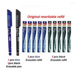 12Pcs/Set Office Gel Pen Erasable Refill Rod Magic 0.5mm Blue Black Ink School Stationery Writing Tool Gift