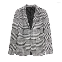 Men's Suits Suit Jacket Korean Version Trendy Brand Fashion Qianniao Grid Casual