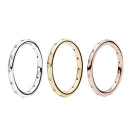 2021 Brand New Simple Fashion Jewelry Authentic 100% 925 Sterling Silver&Gold Fill Cicle Finger Rings Eternity Women Wedding Band 160H