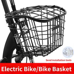 Panniers Bags 1pc Sturdy Bicycle Cycling Basket Bike Front Electric Scooter Storage Holder Accessory 231030