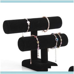 banner stand Jewellery Stand Packaging 2 Layer Veet Bracelet Necklace Display Angle Watch Holder T-Bar Multi-Style Optional Wfxxf Dr207t