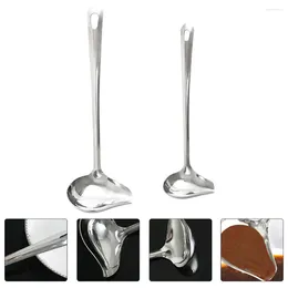 Spoons 2 Pcs Oil Spoon Kitchen Scoops Noodle Strainer Set Soup Stainless Steel Long Handle Mini Desserts