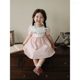 Girl Dresses 2023 Baby Clothes Children Summer Daily Dress For Girls Kids Embroidery Clothing Oddlers Korean Fashion Stylish