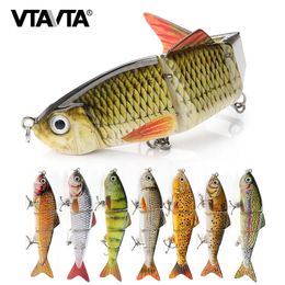 Fishing Accessories VTAVTA 12cm 16g Lifelike 4 Segments Joint Bait Artificial Lure Sinking Wobblers For Pike Swimbait Crankbaits 231030
