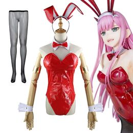 Anime DARLING in the FRANXX Cosplay Costume for Women Sexy Red Leather Bunny Girl Jumpsuit Full Sets C125M158